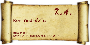 Kon András névjegykártya